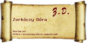 Zorkóczy Dóra névjegykártya